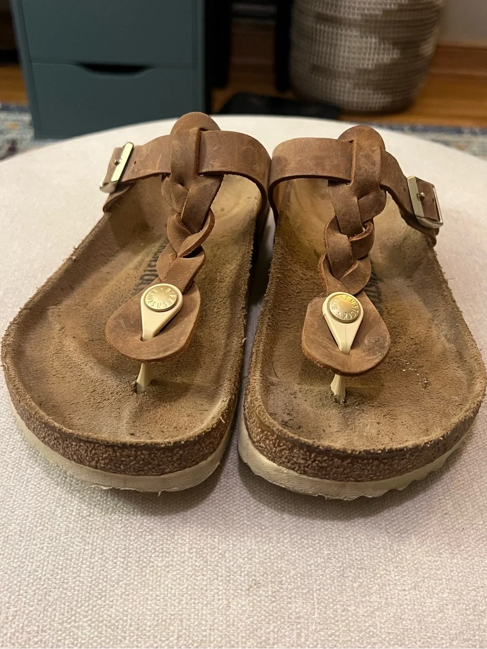 Birkenstock Gizeh Braided Sandal in Cognac - Picture 4 of 12